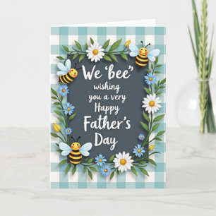 Guirnalda de tarjeta del día del padre azul celest