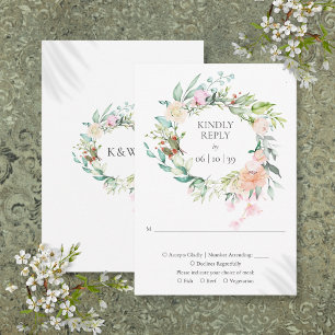 Guirnalda de vegetación de rosas del bosque RSVP f