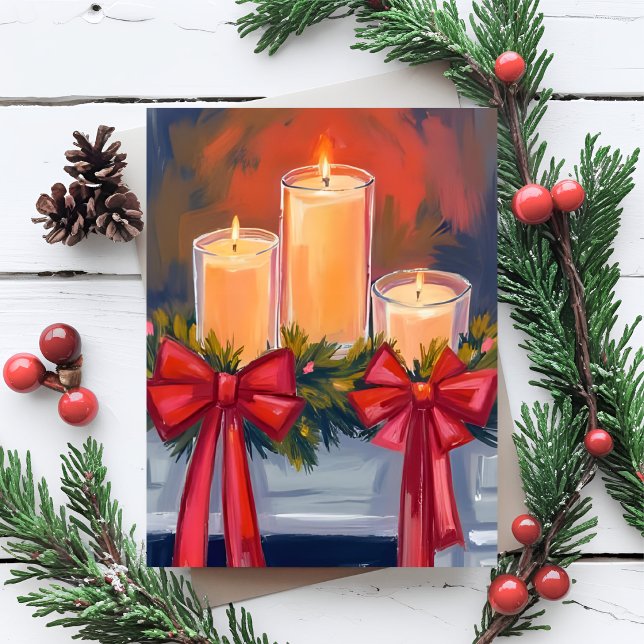 Guirnalda de Velas de Navidad Pintura Acuarela (Subido por el creador)