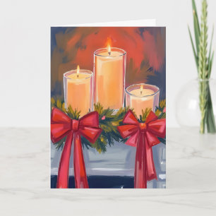 Guirnalda de velas de Navidad Pintura en acuarela