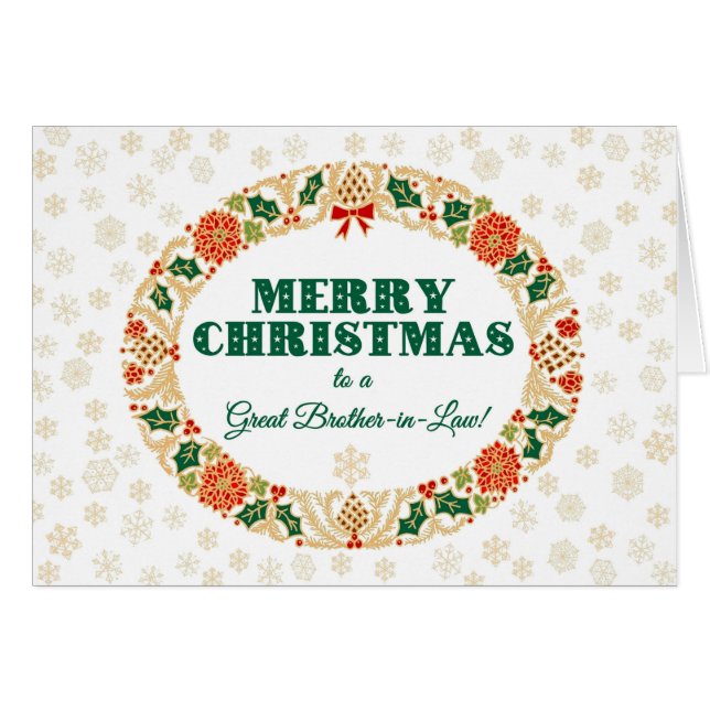 Guirnalda del acebo del navidad, cuñado, copos de (Anverso (Horizontal))