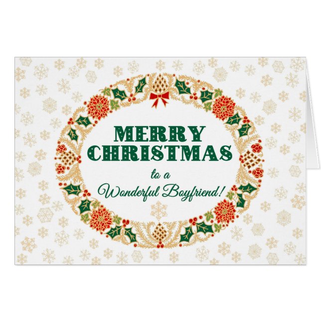 Guirnalda del acebo del navidad para el novio, (Anverso (Horizontal))