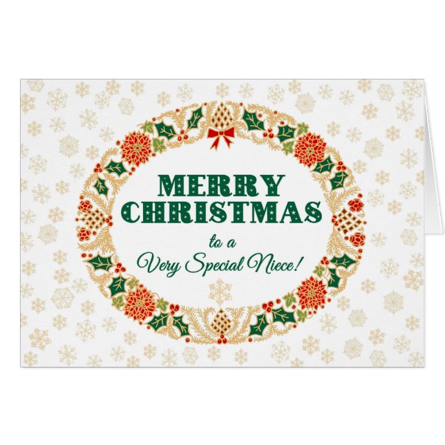 Guirnalda del acebo del navidad, para la sobrina, (Anverso (Horizontal))