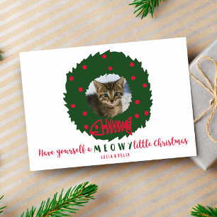 Guirnalda divertida del navidad del gato con su