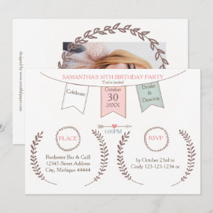 Guirnalda elegante - Invitación a la fiesta de cum