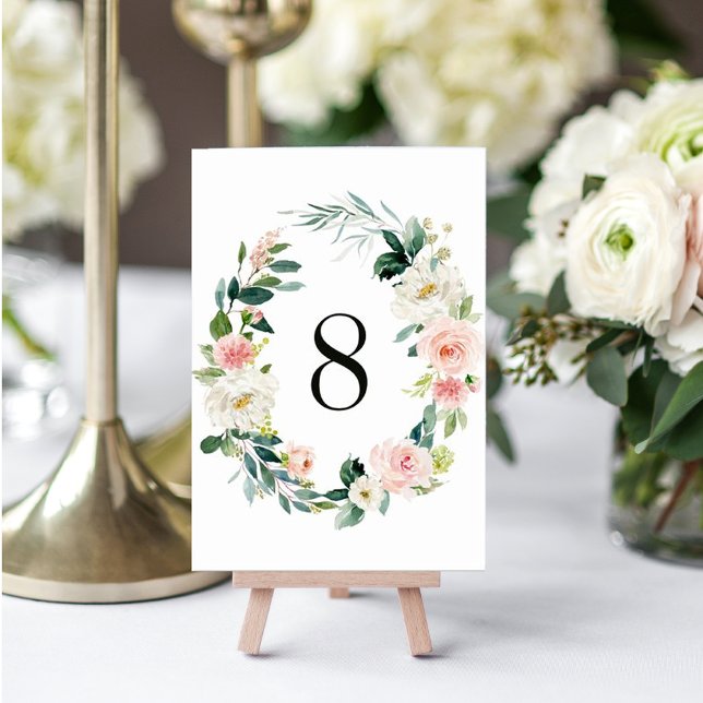 Guirnalda floral de boda con número de mesa Spring (Subido por el creador)