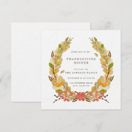 Guirnalda floral de la invitación de la cena de la