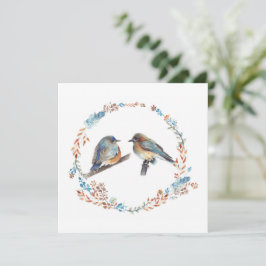 Guirnalda floral de la pareja Bluebirds oriental