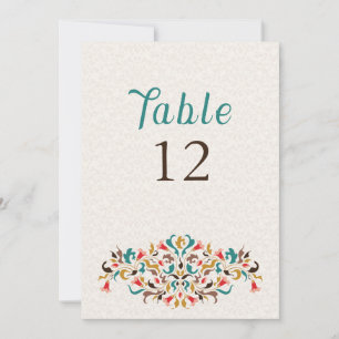 Guirnalda floral elegante moderna número de mesa d