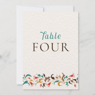 Guirnalda floral elegante moderna número de mesa d