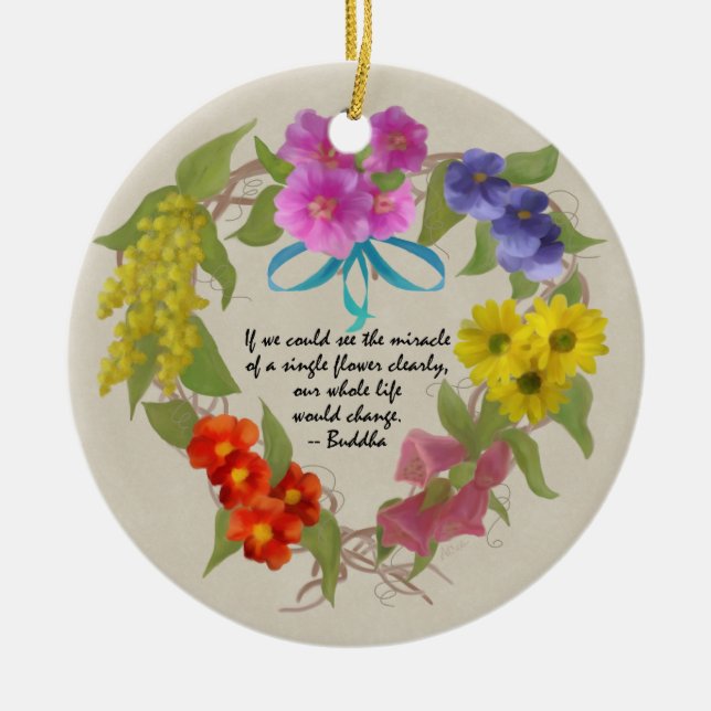 Guirnalda pintada de la flor con el ornamento de (Frente)