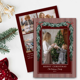 Guirnaldas de Navidad con Rayas Rojas Cinco Fotos