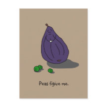 "Guisantes Figive yo" (perdóneme por favor) postal