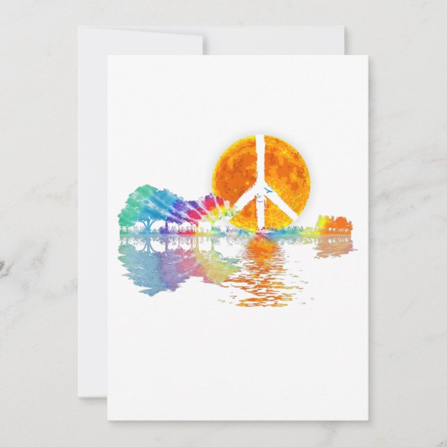 Guitar Lake Shadow Peace Love Guitar Hippie (Anverso)