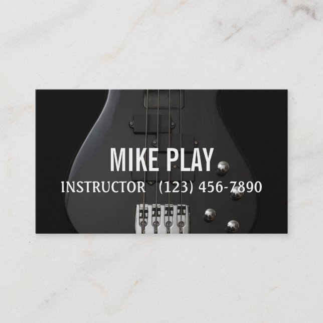 Guitar Lesson Music Instructor Tarjetas de Negocio (Anverso)