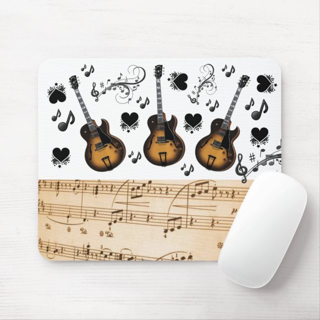 Guitar Music Notes Mouse Pad! Alfombrilla de ratón (Con ratón)