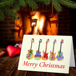 Guitar Navidad Divertido Música Psicodélica Festiv