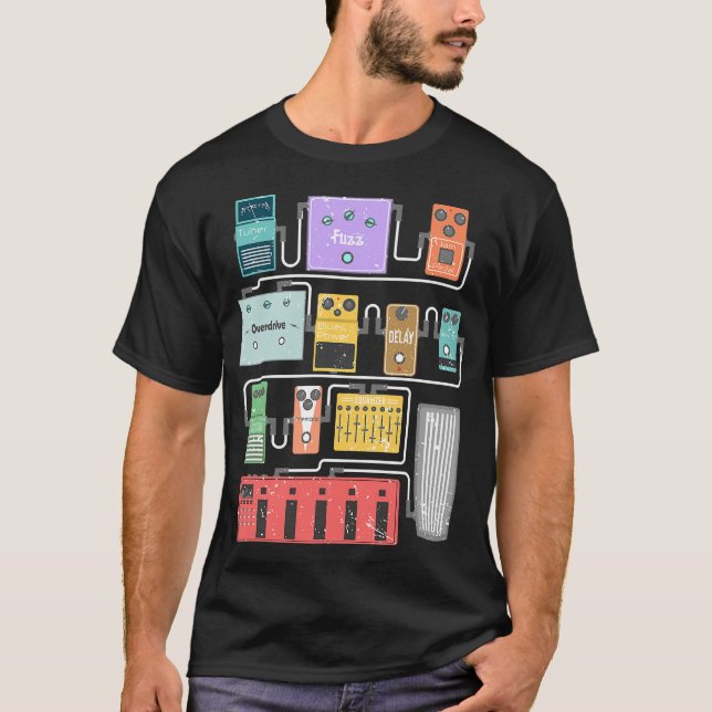 Guitar Pedalboard gran camiseta unisex (Anverso)