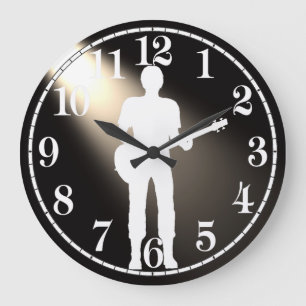 Guitar Siluhette para reloj de pared redondo (gran
