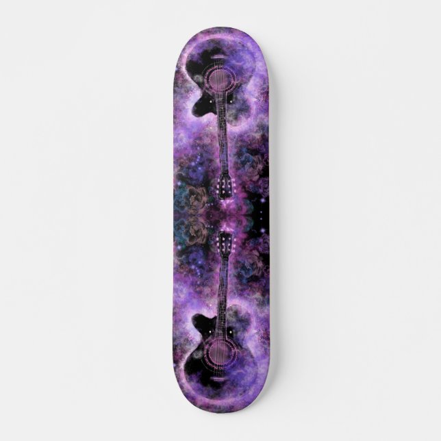 Guitar Skateboard Diseño musical - Negro morado (Anverso )