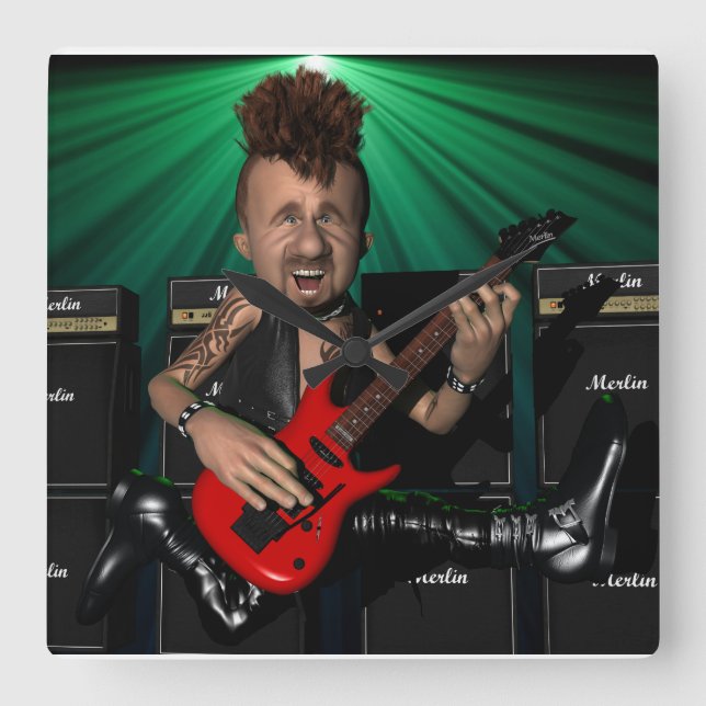 Guitarista en el reloj de pared de la plaza de la  (Anverso)