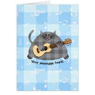 Guitarra acústica del país del gato a cuadros