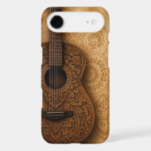 Guitarra Acústica Mandala de Madera Tallada Rústic