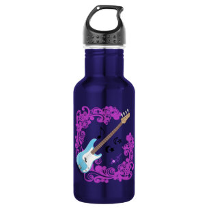 Guitarra Azul Bass Morado Swirl Botella de Agua Az