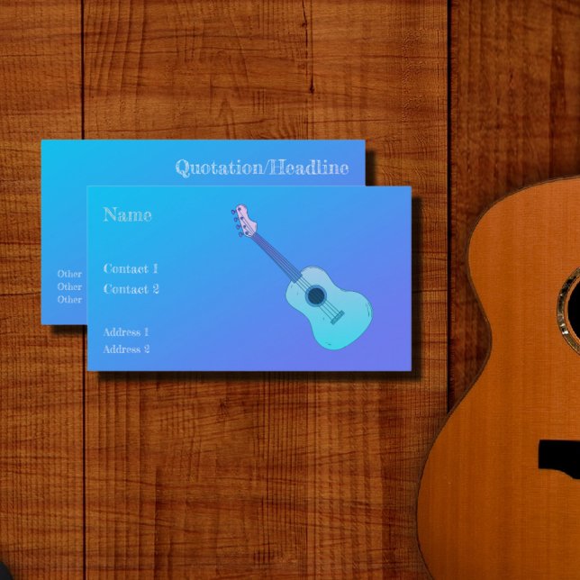 guitarra azul - tarjeta de negocios gradiente (Subido por el creador)