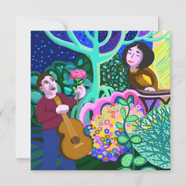 Guitarra de canciones de amor e invitación a los r (Anverso)