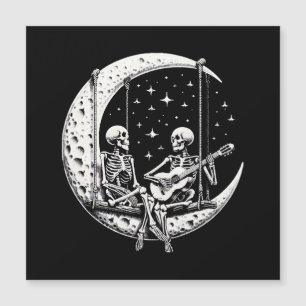 Guitarra de luna de pareja de esqueletos