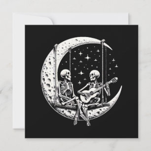Guitarra de luna de pareja de esqueletos