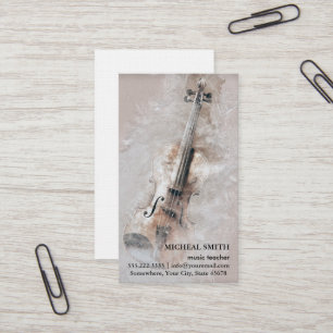 Guitarra De Música Vintage Elegante Tarjeta De Neg