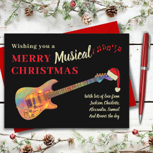 Guitarra de Navidad Personalizada Retro Groovy