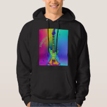 Guitarra de neón personalizada, sudadera vintage b