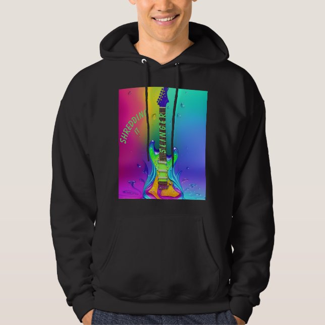Guitarra de neón personalizada, sudadera vintage b (Anverso)