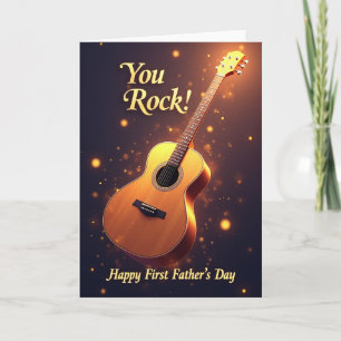 Guitarra de Oro Tarjeta Rock