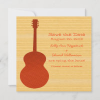 Guitarra de país naranja Guardar la invitación de 