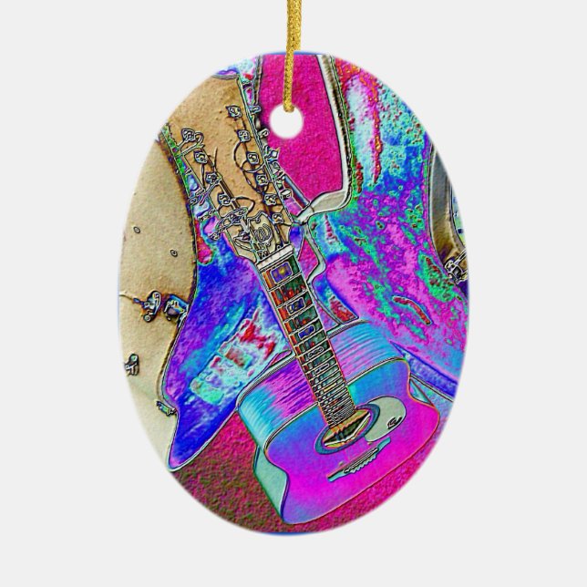 GUITARRA DE RAINBOW ~ Ornamento oval (Frente)