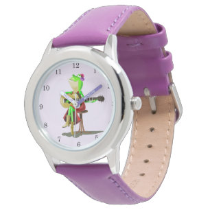 Guitarra De Rana Romántica Música Graciosa Reloj