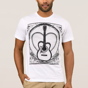 Guitarra del corazón roto - Camiseta de la simetrí