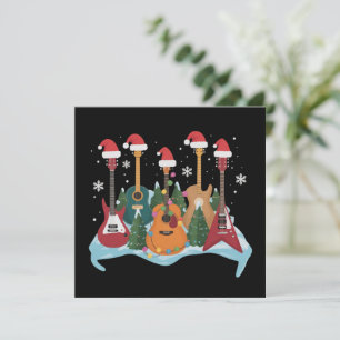 Guitarra divertida retro Navidad árbol festivo Xma