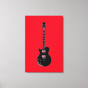 Guitarra Eléctrica Arte Pop Negro Rojo