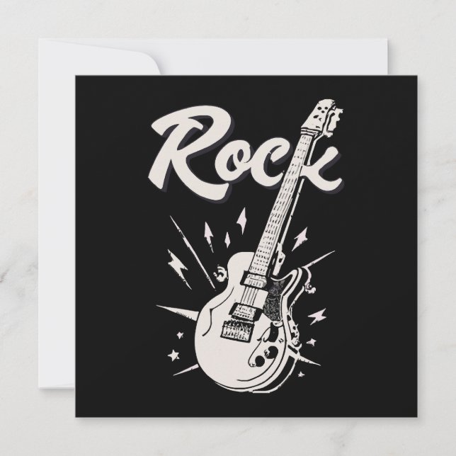 Guitarra eléctrica con palabra rock (Anverso)