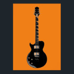 Guitarra eléctrica de arte pop negro naranja<br><div class="desc">Instrumentos musicales Diseños gráficos Ilustraciones</div>