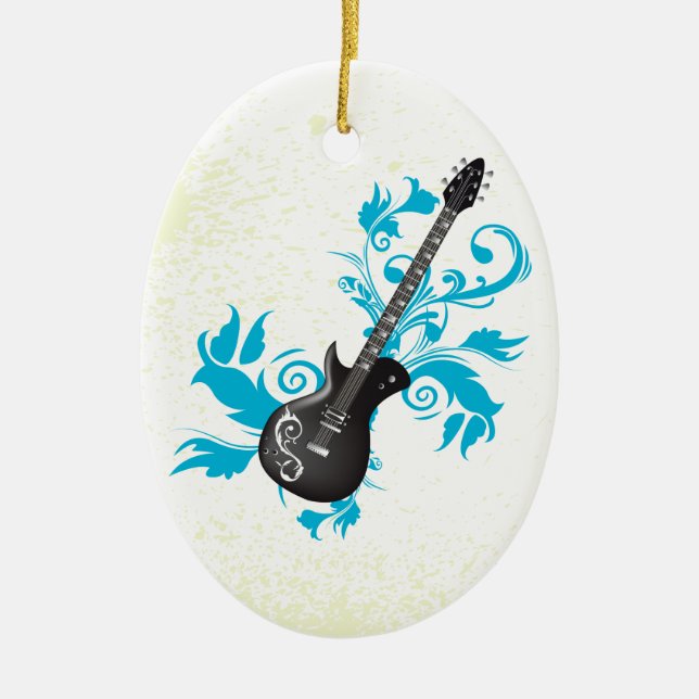 Guitarra eléctrica de hojas turquesa ornamento per (Frente)
