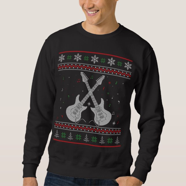 Guitarra eléctrica Navidades feos estilo suéter (Anverso)