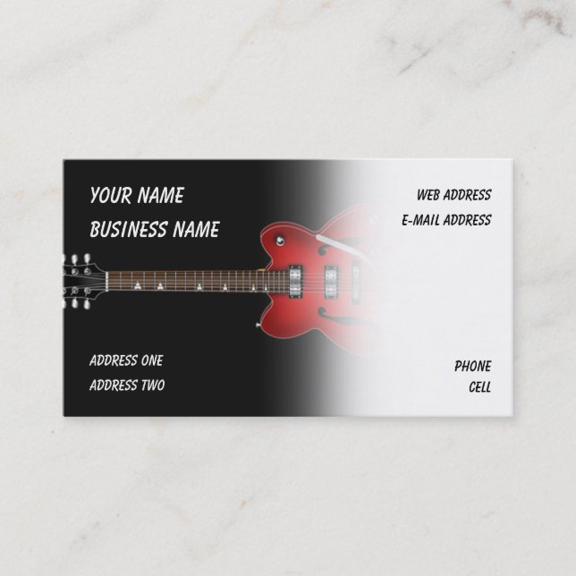 Guitarra eléctrica - Tarjeta de presentación de mú (Anverso)