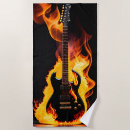Guitarra en flame toalla de playa
