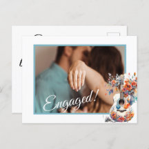 Guitarra floral Guardar tarjeta de fecha